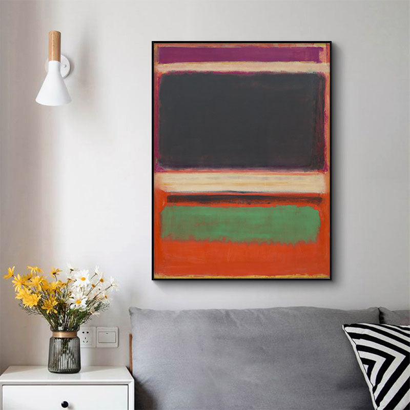 50cmx70cm Black Orange Green By Mark Rothko Black Frame Canvas Wall Art - image2