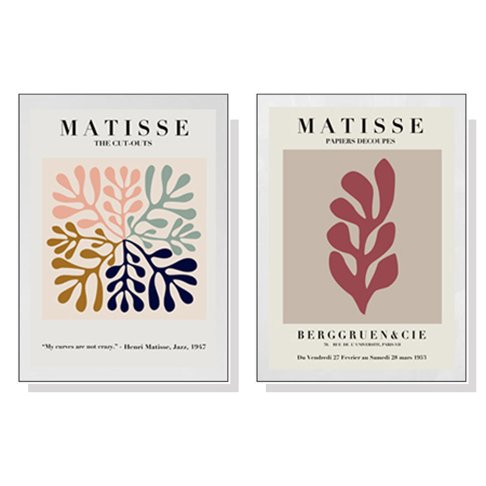 50cmx70cm Matisse 2 Sets White Frame Canvas Wall Art - image1