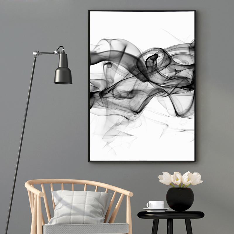 40cmx60cm Stylish Abstract Black 2 Sets Black Frame Canvas Wall Art - image4