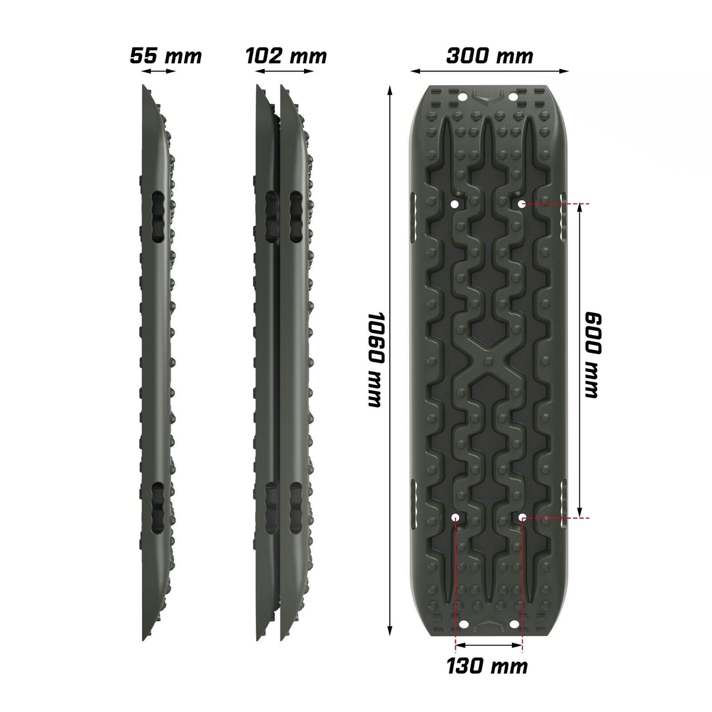 X-BULL Recovery tracks kit Boards 4WD strap mounting 4x4 Sand Snow Car qrange GEN3.0 6pcs OLIVE - image11