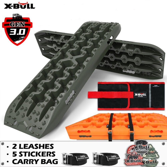 X-BULL Recovery tracks kit Boards 4WD strap mounting 4x4 Sand Snow Car qrange GEN3.0 6pcs OLIVE - image1