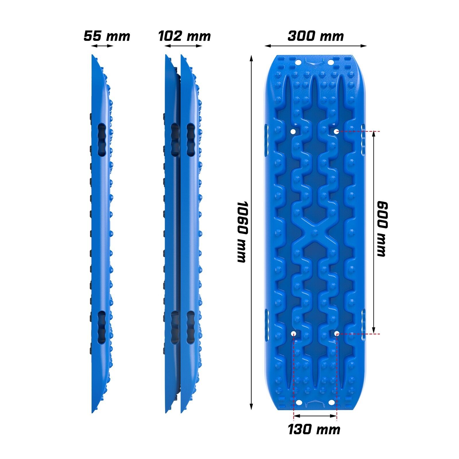 X-BULL Recovery tracks kit Boards 4WD strap mounting 4x4 Sand Snow Car qrange GEN3.0 6pcs blue - image13