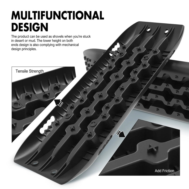 X-BULL KIT1 Recovery track Board Traction Sand trucks strap mounting 4x4 Sand Snow Car BALCK - image8