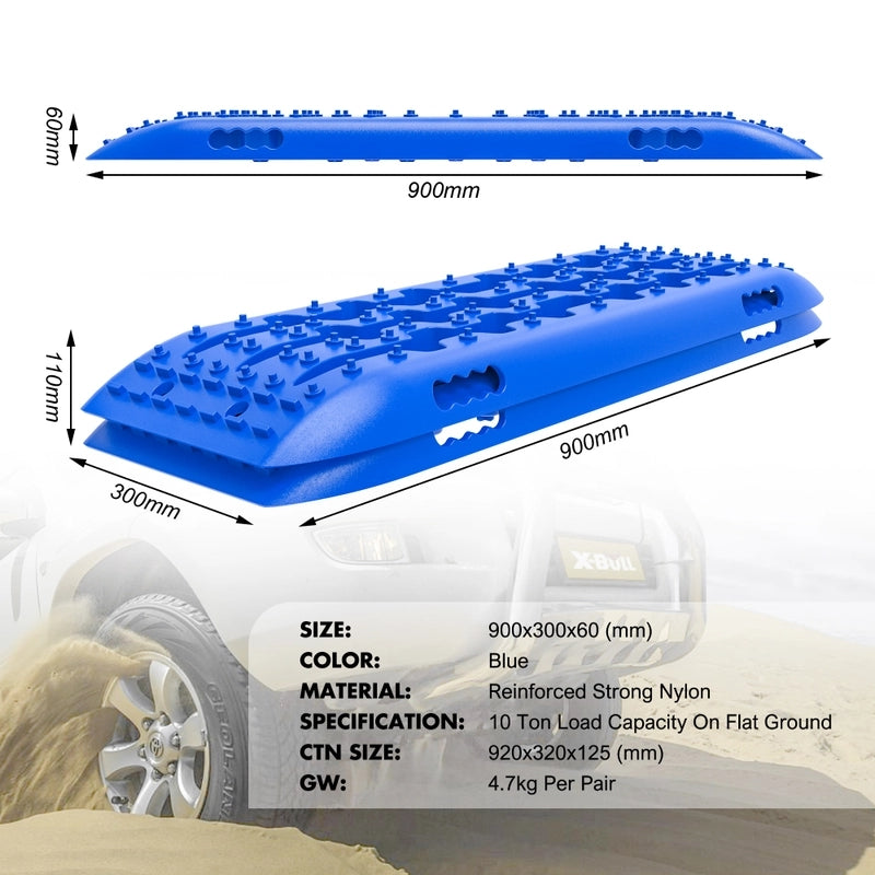 X-BULL KIT1 Recovery track Board Traction Sand trucks strap mounting 4x4 Sand Snow Car BLUE - image13