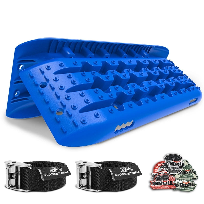 X-BULL KIT1 Recovery track Board Traction Sand trucks strap mounting 4x4 Sand Snow Car BLUE - image1