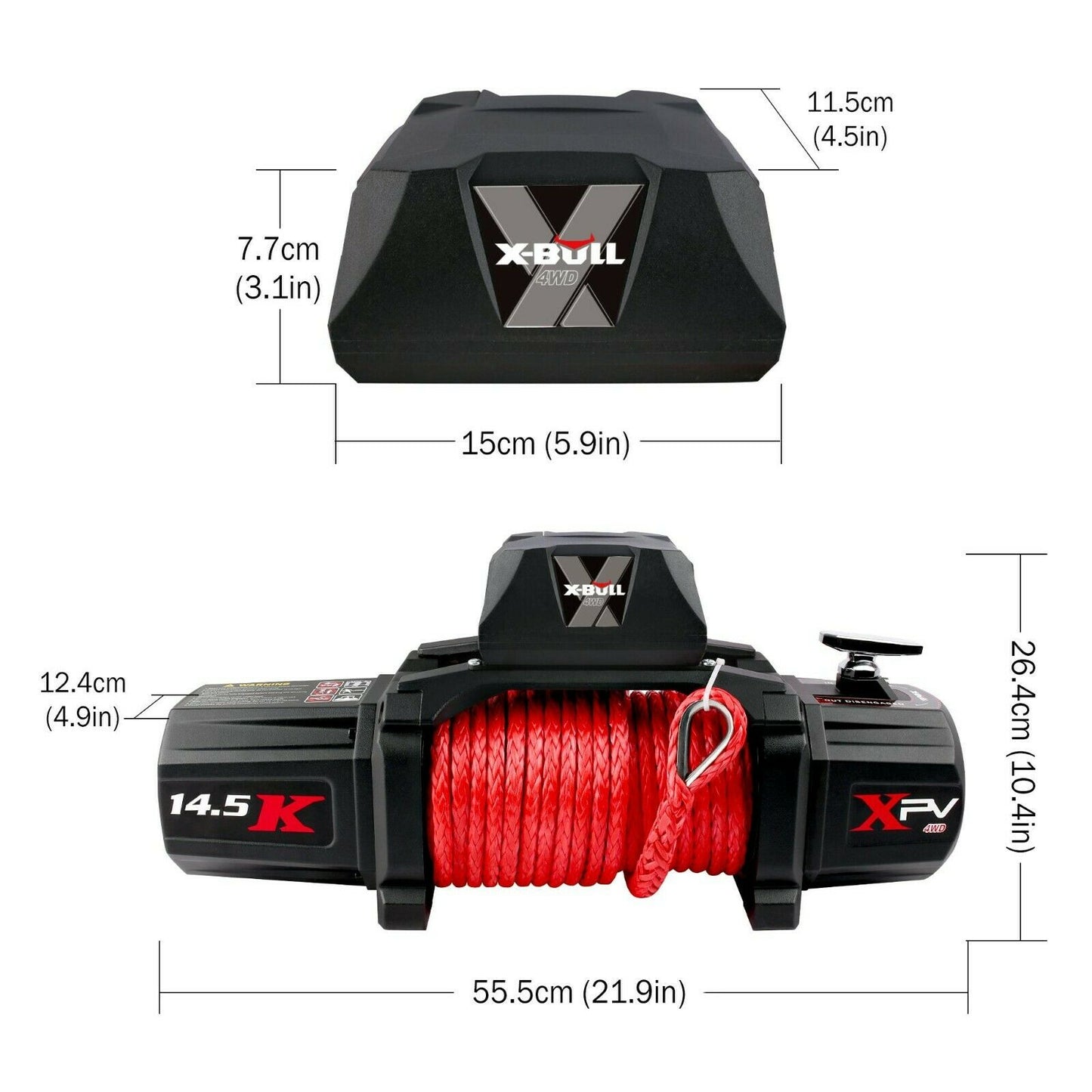 X-BULL Electric Winch 12V Synthetic Rope Wireless 14500LB Remote 4X4 4WD Boat - image8