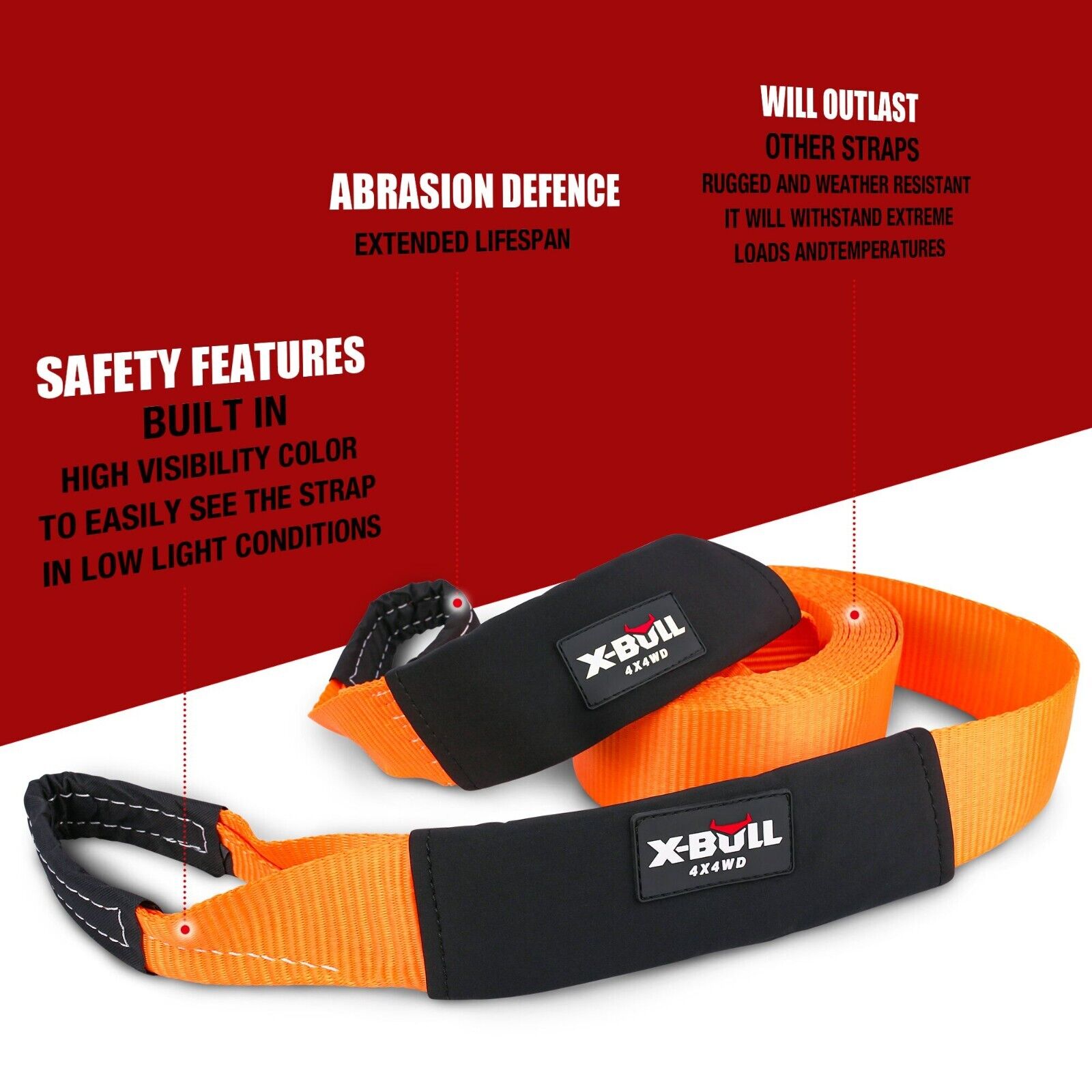 X-BULL Winch Recovery Kit 13PCS Recovery tracks /Snatch Strap Off Road 4X4 - image5