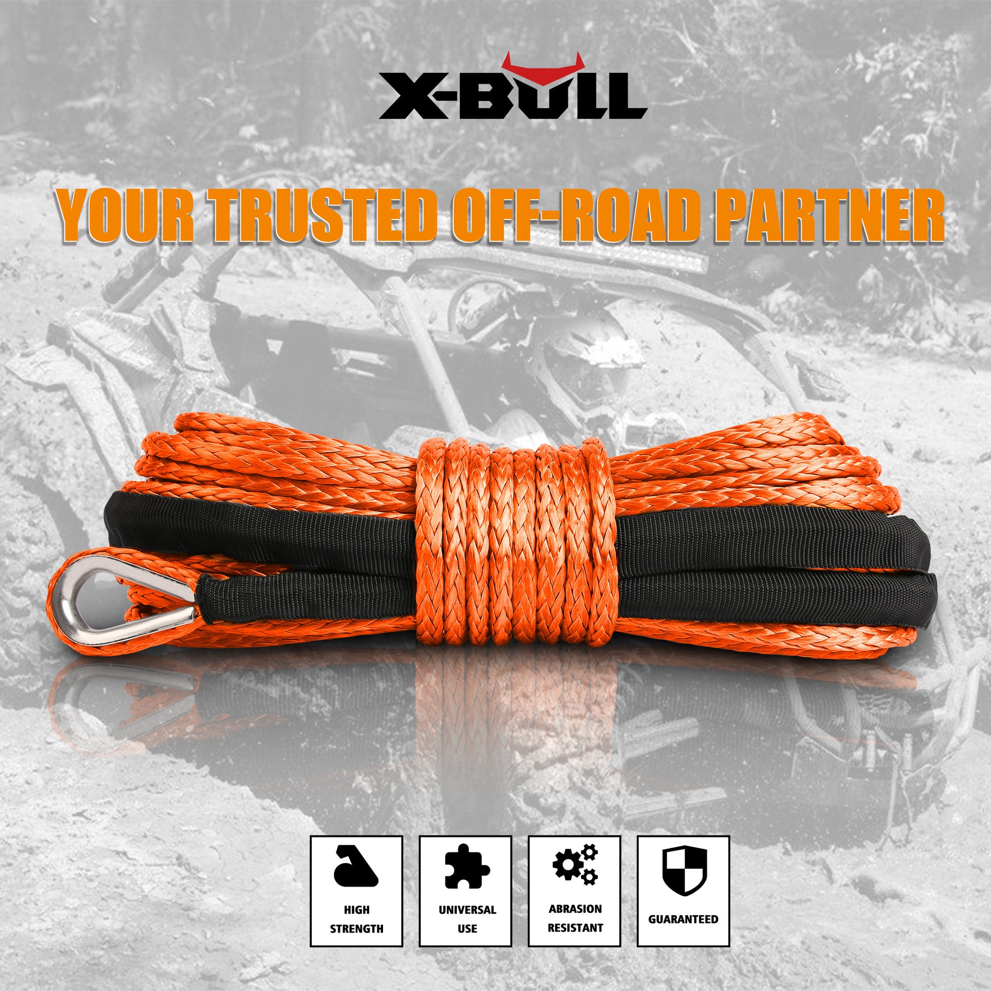 X-BULL Winch Rope Dyneema Synthetic Rope 5.5mm x 13m Tow Recovery Offroad 4wd - image1