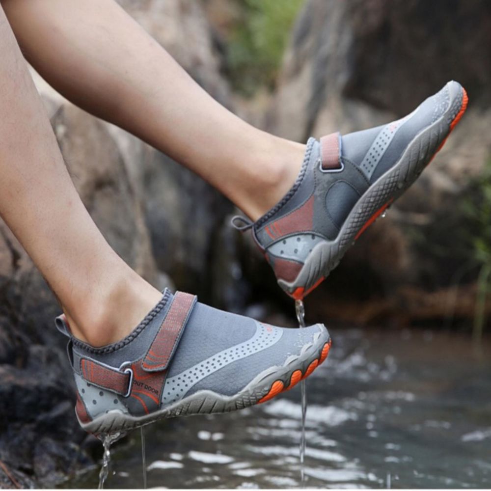 Men Women Water Shoes Barefoot Quick Dry Aqua Sports Shoes - Grey Size EU37 = US4 - image8