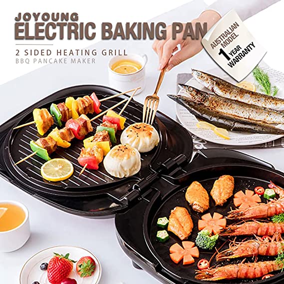 Joyoung Electric Baking Pan 2-Sided Heating Grill BBQ Pancake Maker 30cm - image2