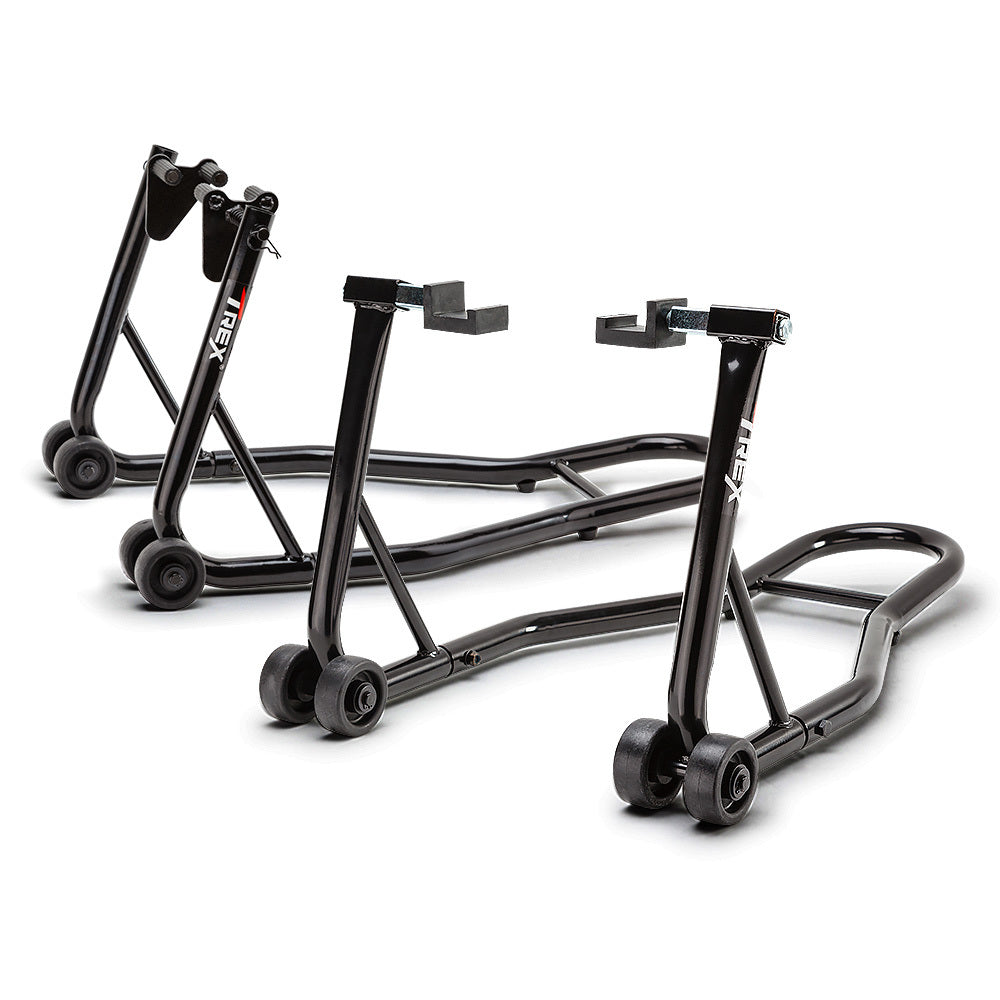 T-REX Motorcycle Stands Front & Rear Heavy-Duty Motorbike Lift Paddock Steel - image1