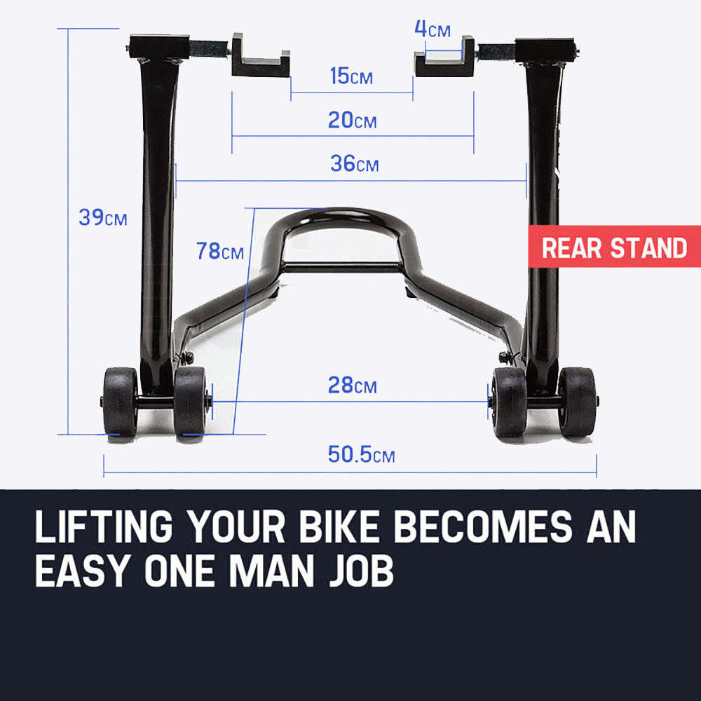 T-REX Motorcycle Stands Front & Rear Heavy-Duty Motorbike Lift Paddock Steel - image6