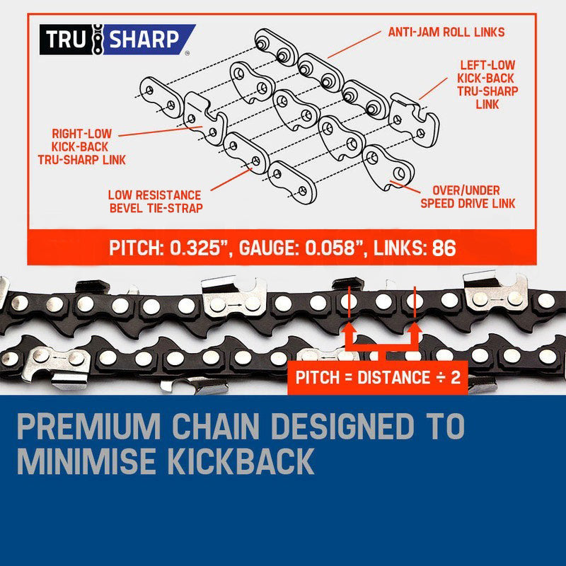 MTM Petrol Commercial Chainsaw 22 Bar E-Start Tree Pruning Chain Saw Top Handle - image8