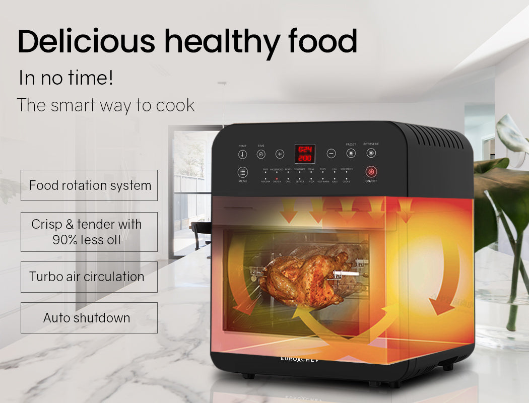 EUROCHEF 16L Air Fryer Electric Digital Airfryer Rotisserie Dry Large Big Cooker - image3