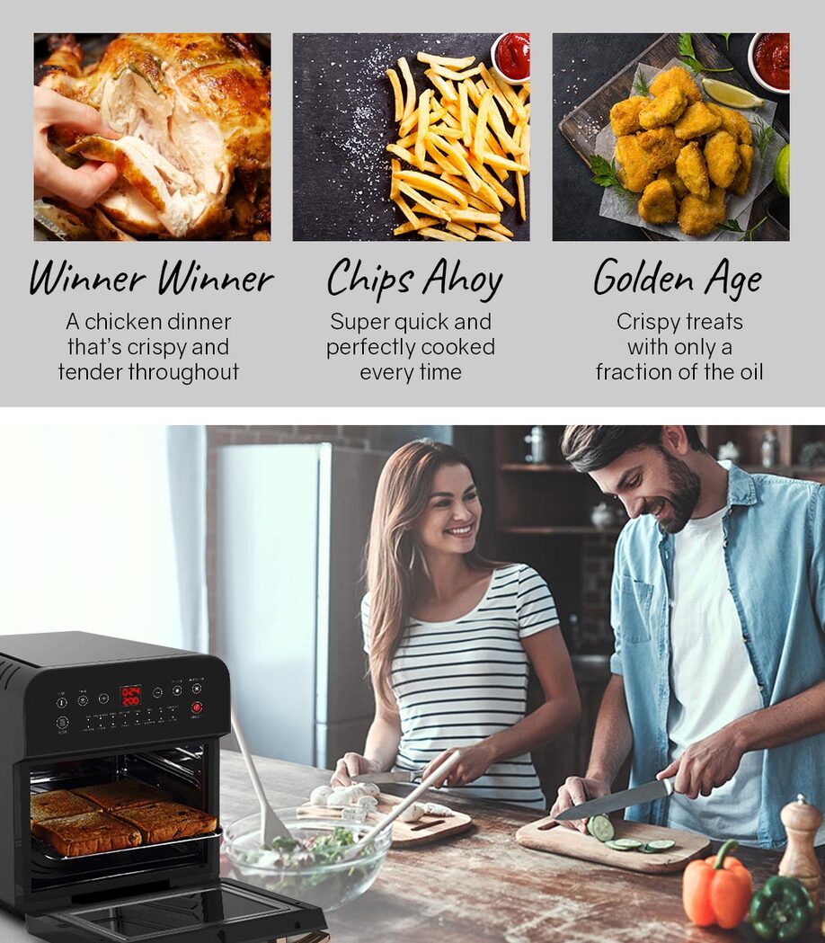 EUROCHEF 16L Air Fryer Electric Digital Airfryer Rotisserie Dry Large Big Cooker - image6