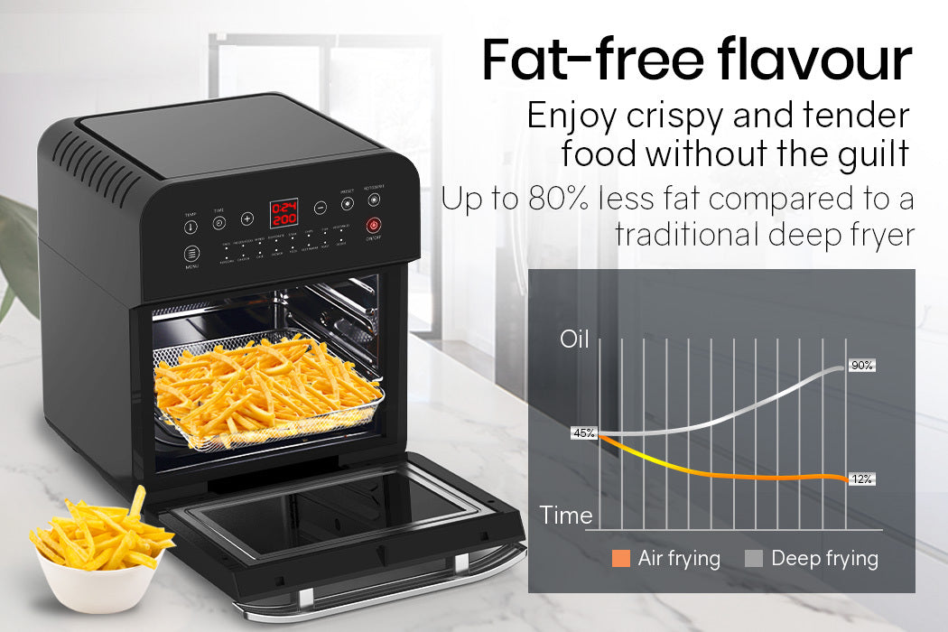 EUROCHEF 16L Air Fryer Electric Digital Airfryer Rotisserie Dry Large Big Cooker - image9