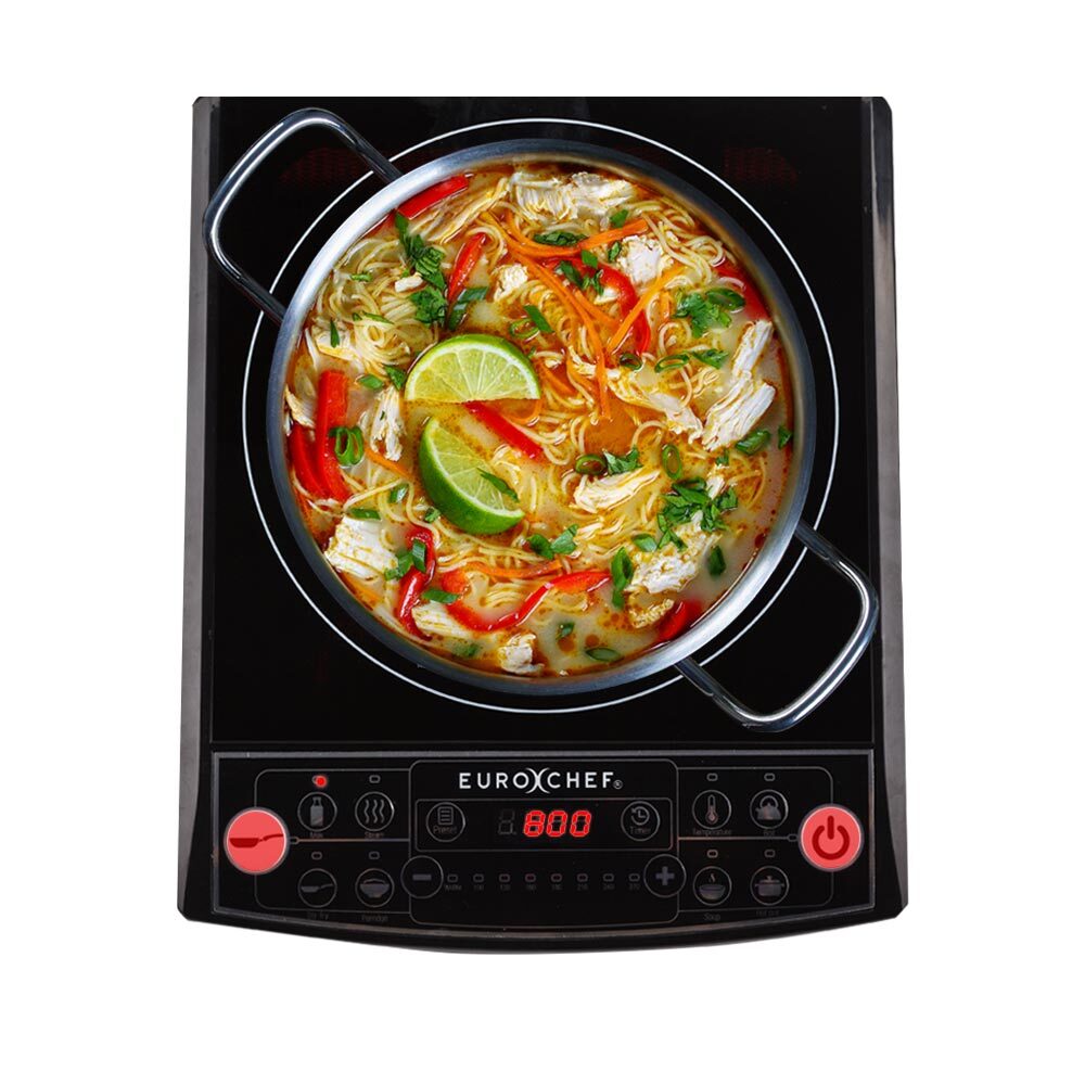 EuroChef Electric Induction Portable Cooktop Ceramic Hot Plate Kitchen Cooker 10AMP - image1