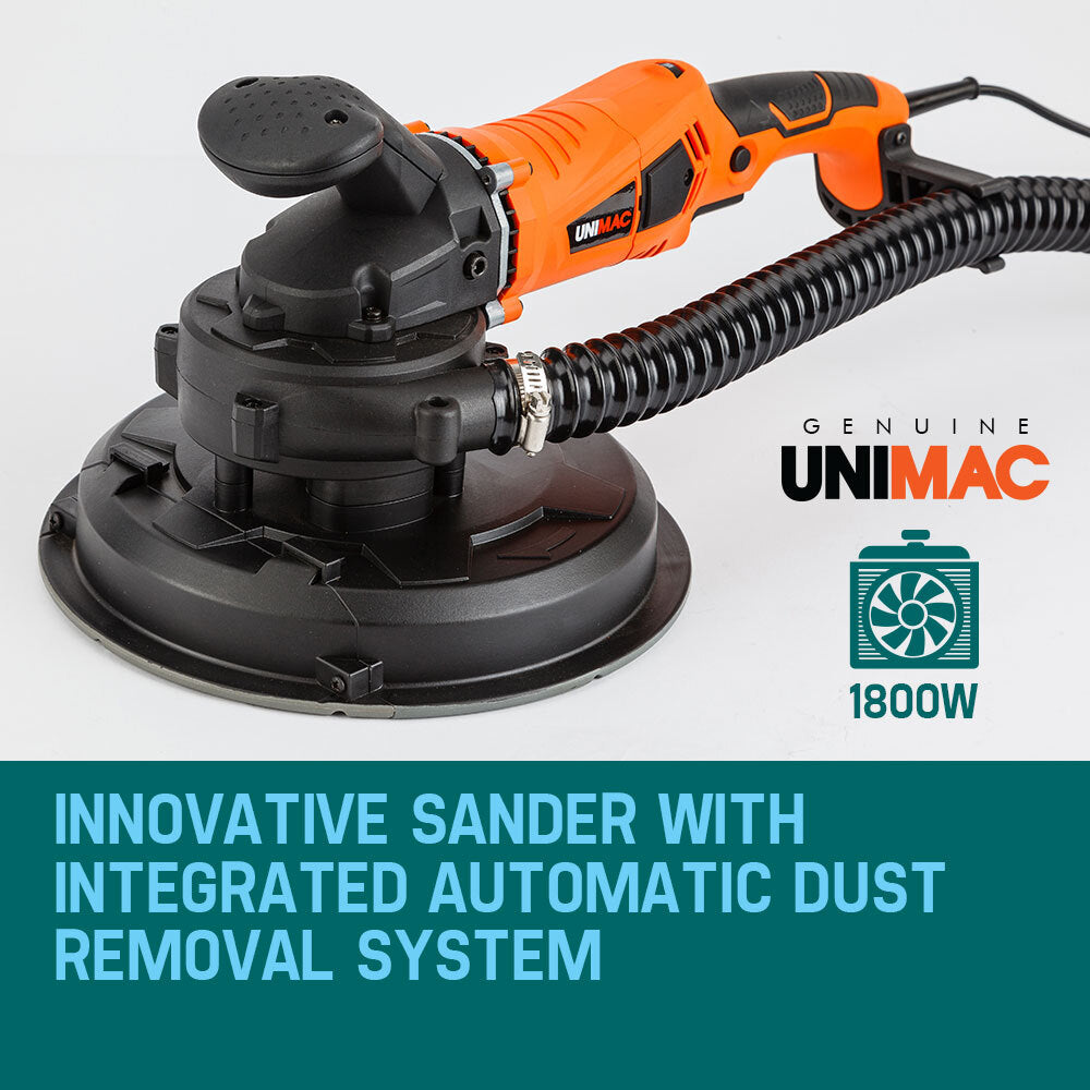 UNIMAC 1800W Drywall Sander Plaster Automatic Wall Gyprock Vacuum System - image2