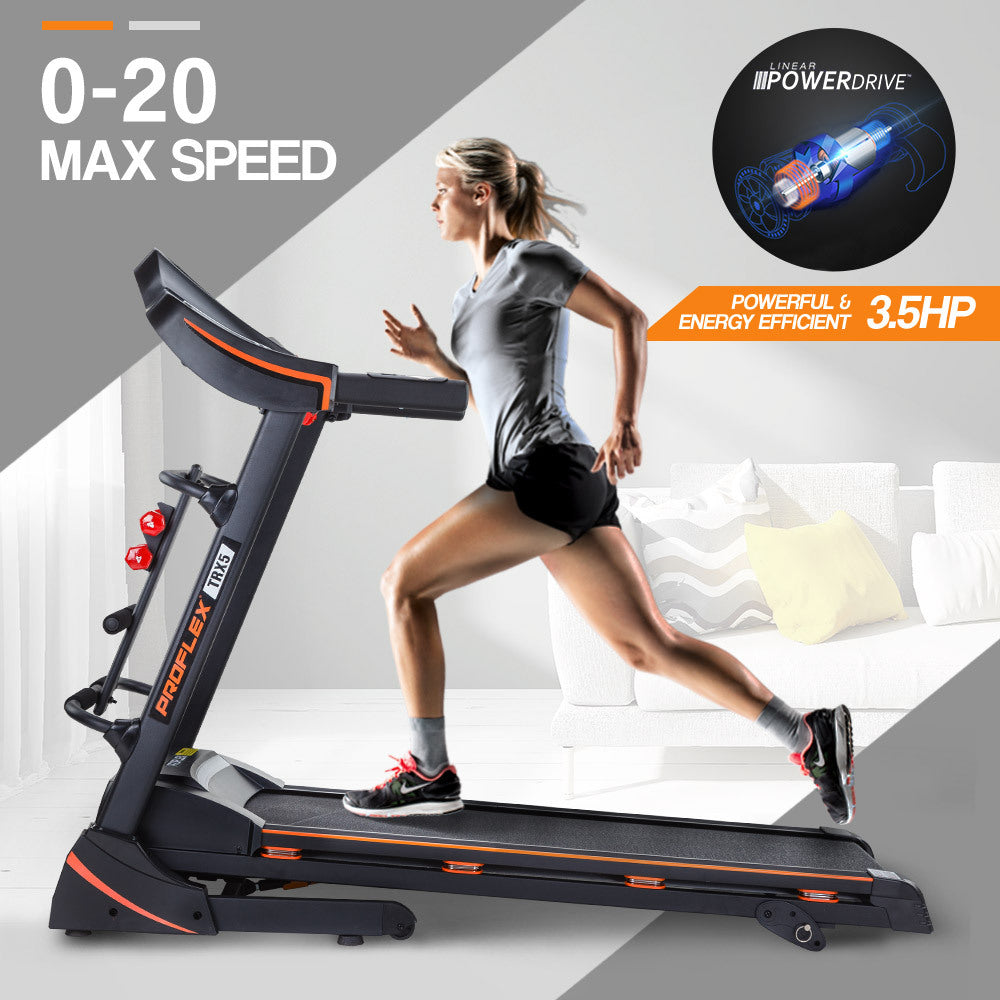 PROFLEX Electric Treadmill w/ Fitness Tracker Home Gym Exercise Equipment - image2