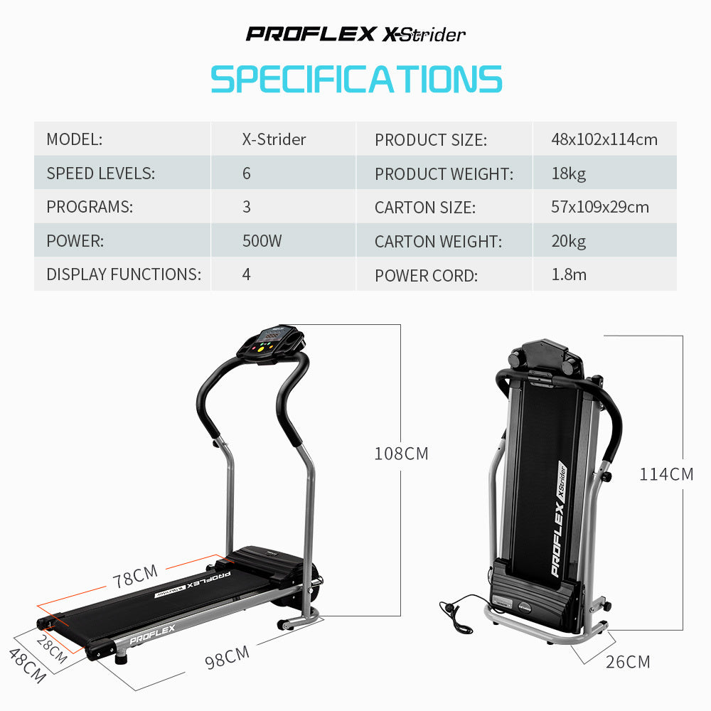 PROFLEX Mini Walking Electric Treadmill Compact Exercise Machine Fitness Equipment - image6