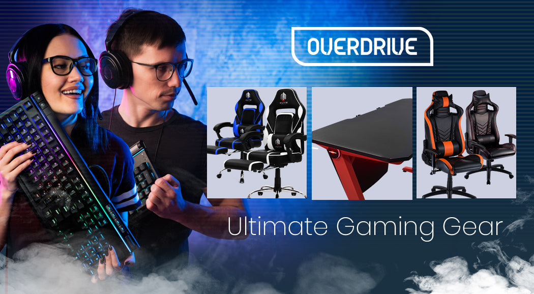 OVERDRIVE Gaming Desk 120cm PC Table Setup Computer Carbon Fiber Style Black - image3