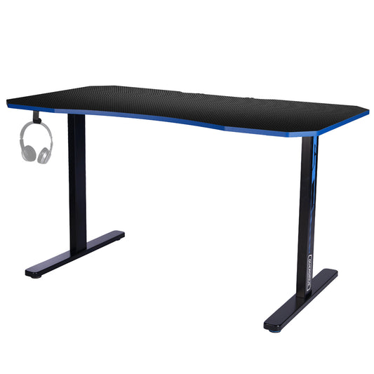 OVERDRIVE Gaming Desk 139cm PC Table Computer Setup Carbon Fiber Style Black - image1