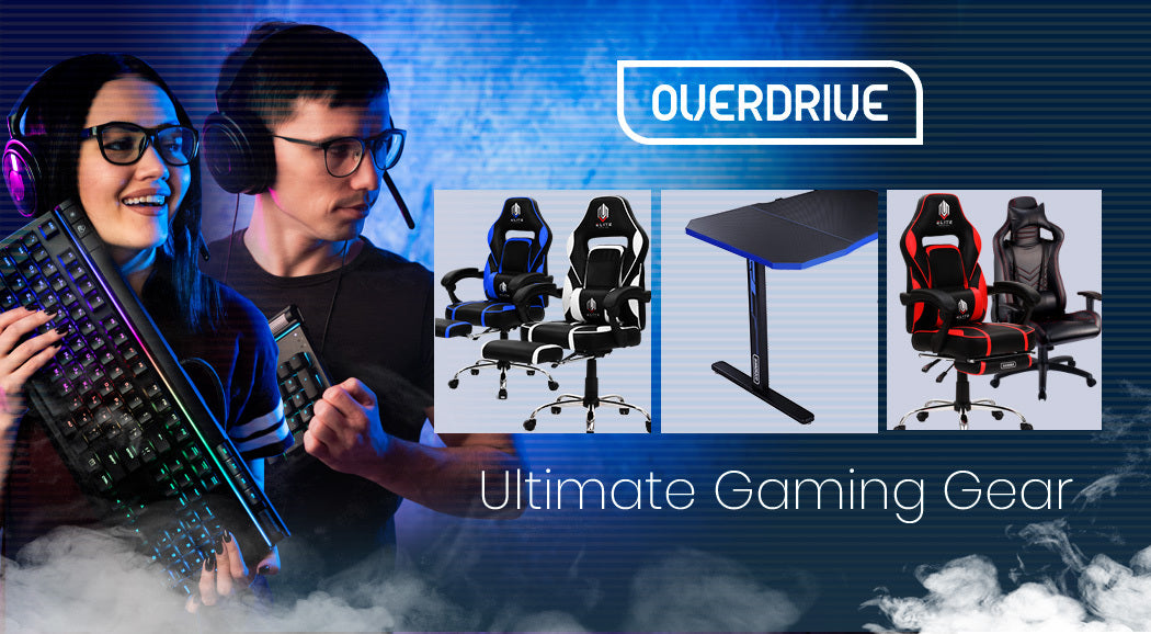 OVERDRIVE Gaming Desk 139cm PC Table Computer Setup Carbon Fiber Style Black - image2