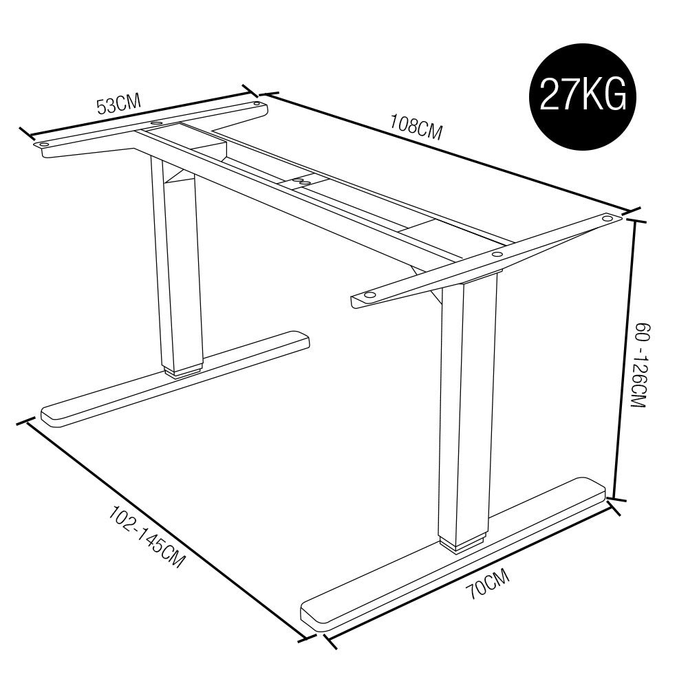 FORTIA Height Adjustable Standing Desk Frame Only - Sit Stand Electric Office WO - image6