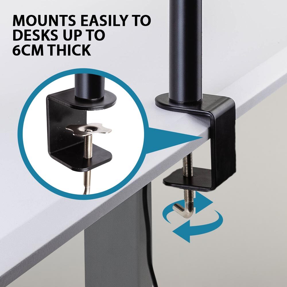 FORTIA Desk Monitor Stand 2 Arm - Dual Computer Holder Screen Riser Bracket - image5