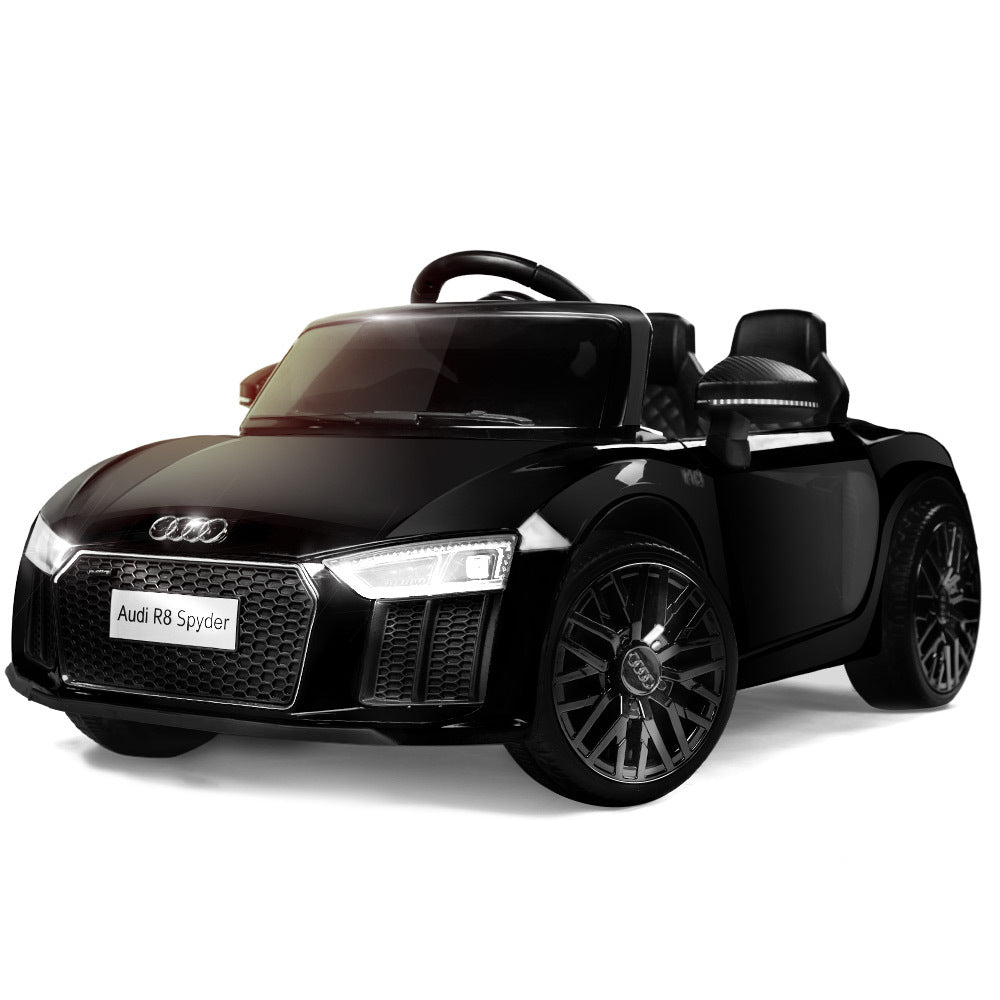 LICENSED AUDI R8 Kids Ride On Car Toy Spyder Electric Remote Control Black 12V - image1