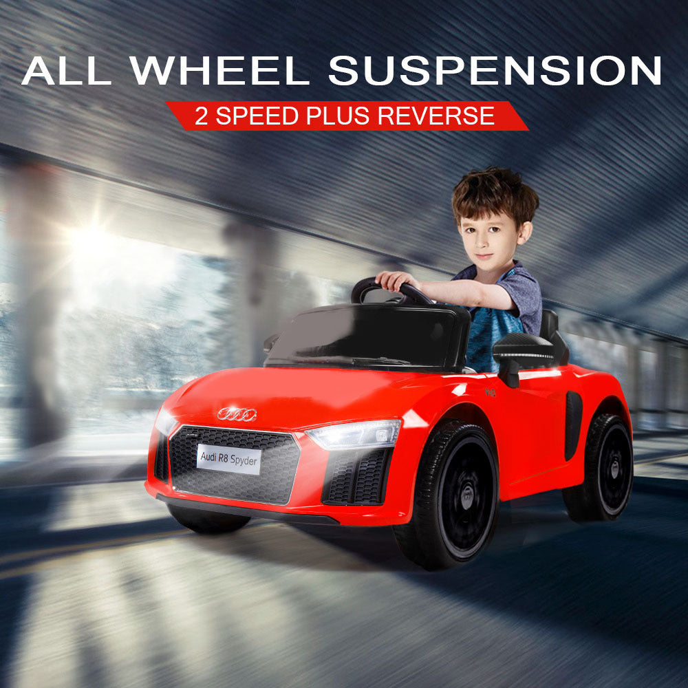 Rovo Kids Kids Ride-On Car Licensed AUDI R8 SPYDER Battery Electric Toy Remote 12V Red - image3