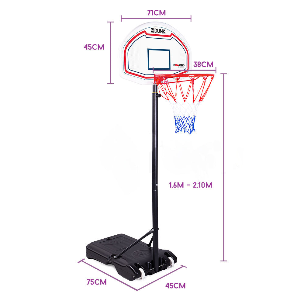 Dr.Dunk Basketball Hoop Stand System Kids Height Adjustable Portable Net Ring - image6