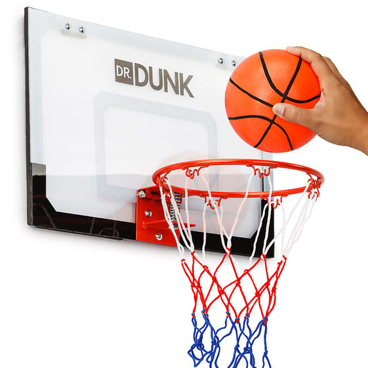 Dr.Dunk Indoor Mini Basketball Hoop Ring Backboard Kit Door Mounted Mount Kid Set - image1