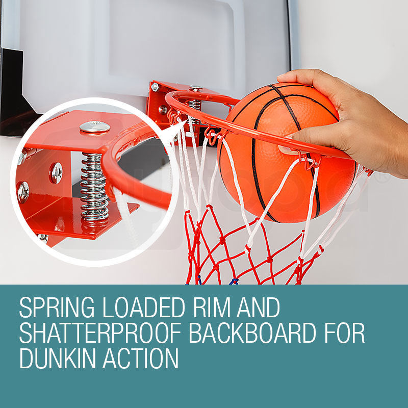 Dr.Dunk Indoor Mini Basketball Hoop Ring Backboard Kit Door Mounted Mount Kid Set - image3