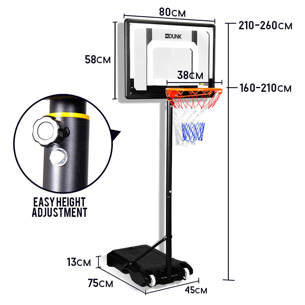 Dr.Dunk Adjustable Basketball Stand System Kids Hoop Portable Height Rim Ring - image6