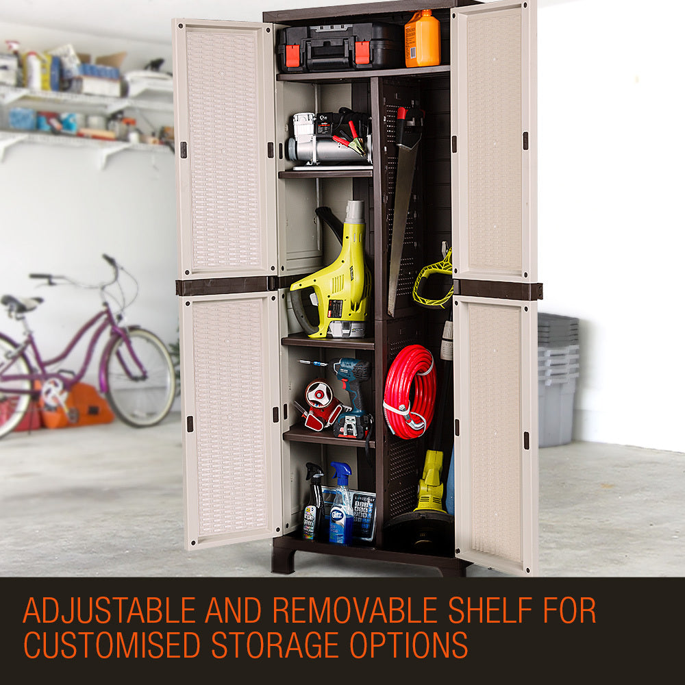 PlantCraft Outdoor Storage Cabinet Cupboard Garage Tool Waterproof Backyard Shed - image3
