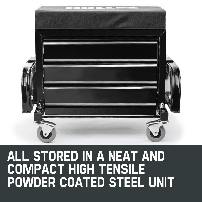 BULLET Rolling Tool Box Stool Mechanic Creeper Toolbox Seat Cushion Garage Tray - image10