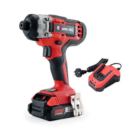 BAUMR-AG 20V Cordless Impact Driver Lithium Screwdriver Kit w/ Battery Charger - image1