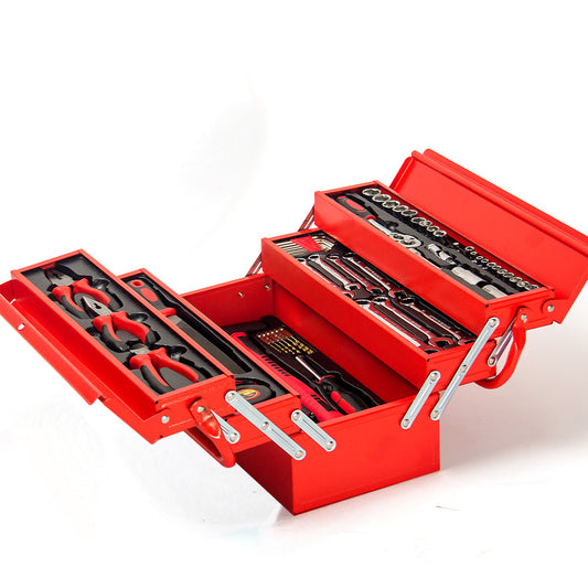 BULLET 118pc Tool Kit Box Set Metal Spanner Socket Organizer Household Toolbox - image1