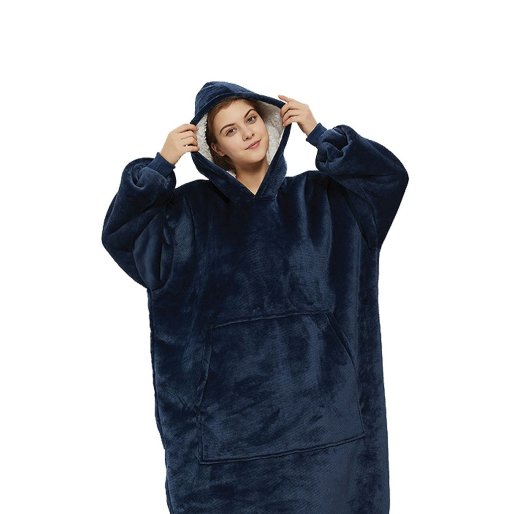 GOMINIMO Hoodie Blanket Long Navy Blue HM-HB-117-AYS - image1