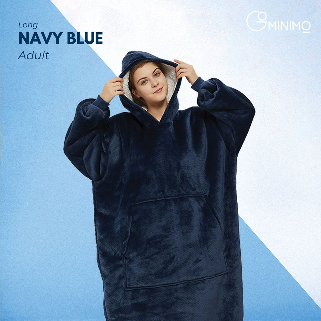GOMINIMO Hoodie Blanket Long Navy Blue HM-HB-117-AYS - image2