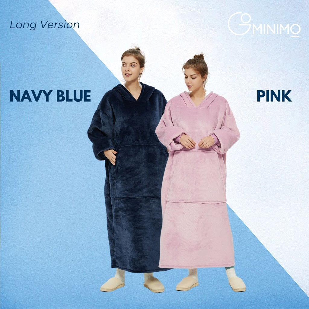 GOMINIMO Hoodie Blanket Long Navy Blue HM-HB-117-AYS - image4