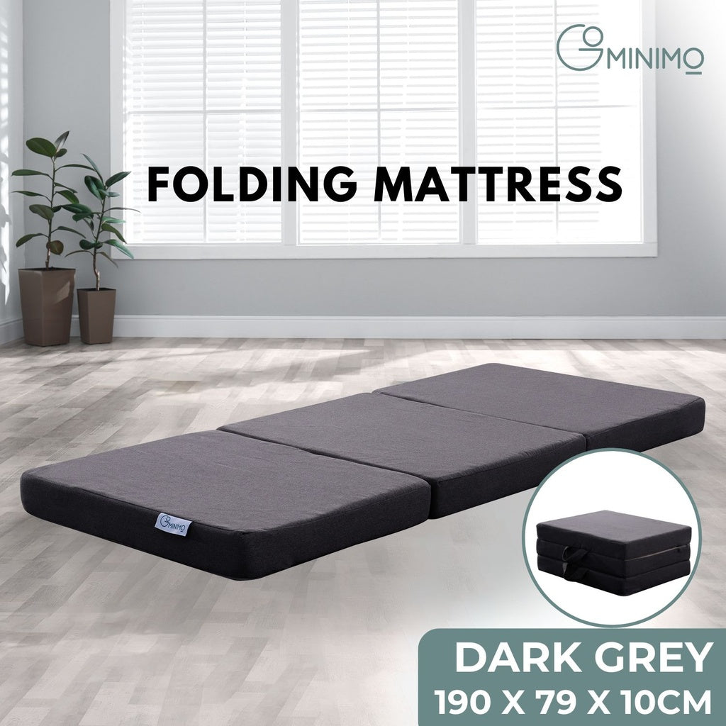 GOMINIMO 3 Fold Folding Mattress Single Dark Grey GO-FM-100-EON - image2