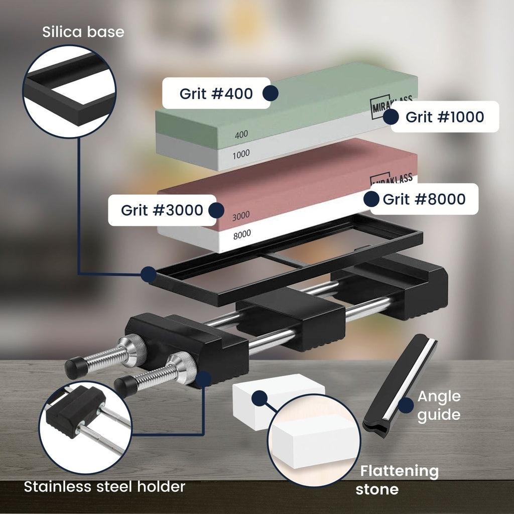 Miraklass Sharpening Stone Set (400/1000+3000/8000 Grit) MK-WS-100-RL - image7