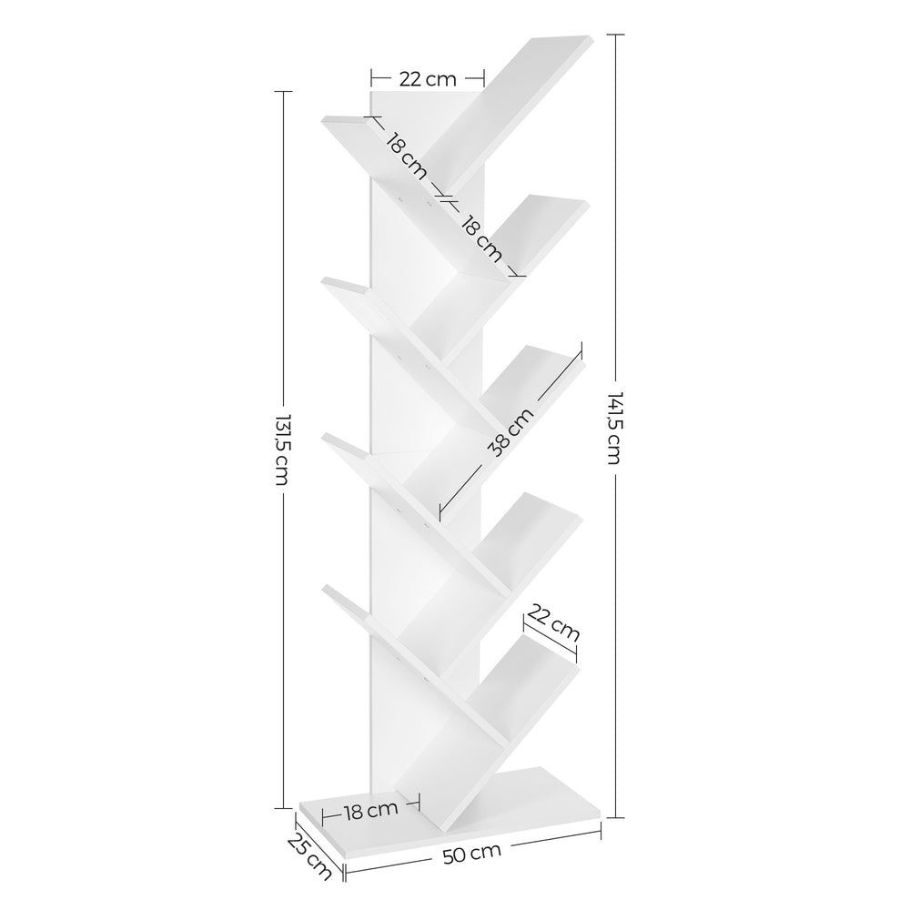 VASAGLE Tree Bookshelf 8 Tier White LBC11WTV1 LBC11WTV1 - image8