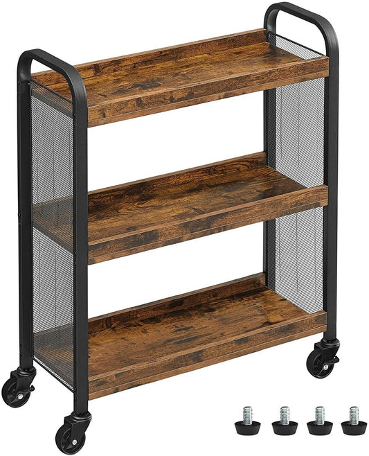 VASAGLE Utility Cart Rustic Brown LRC66BX - image1