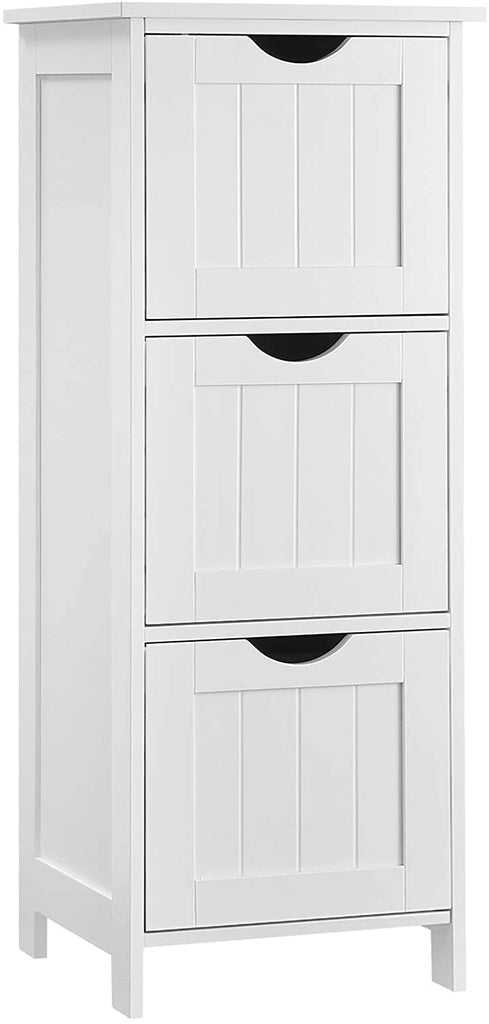 VASAGLE Floor Cabinet with 3 Drawers White BBC50WT - image1