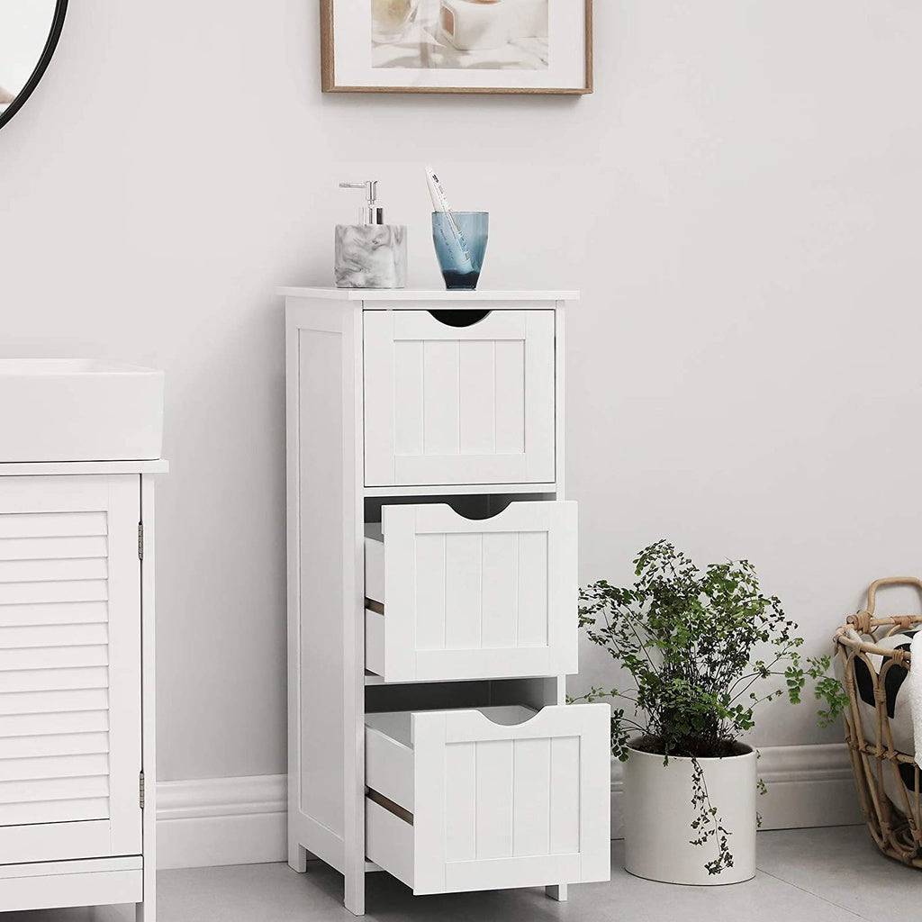 VASAGLE Floor Cabinet with 3 Drawers White BBC50WT - image3