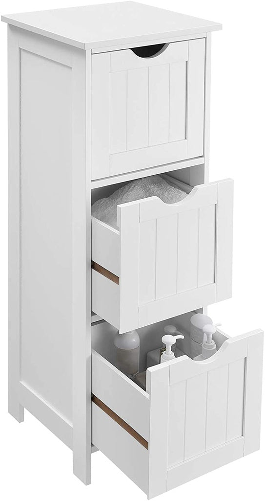 VASAGLE Floor Cabinet with 3 Drawers White BBC50WT - image6