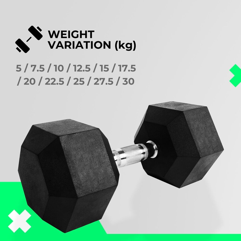 Verpeak Rubber Hex Dumbbells 27.5kg - VP-DB-111 - image3